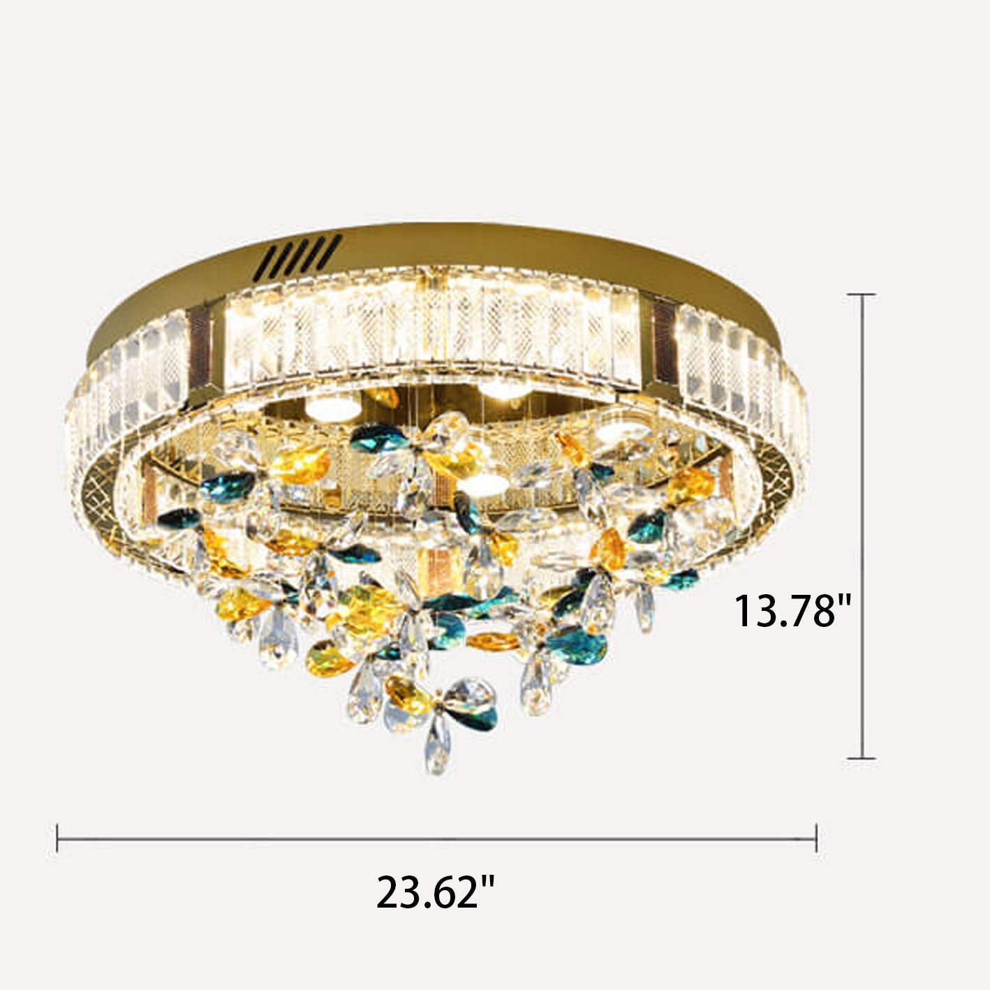 Modern Jane Clover Stainless Steel Crystal LED Flush Mount Ceiling Light