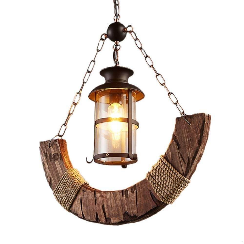 Retro Wooden Sailboat Shaped 1-Light Pendant Light