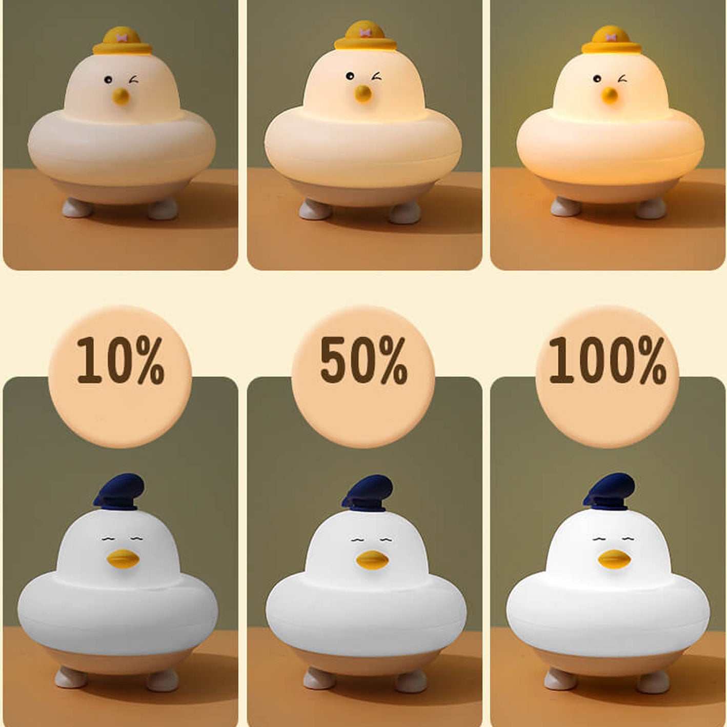 Funny Silicone Little Cute Chicken Pat Night Light LED Table Lamp