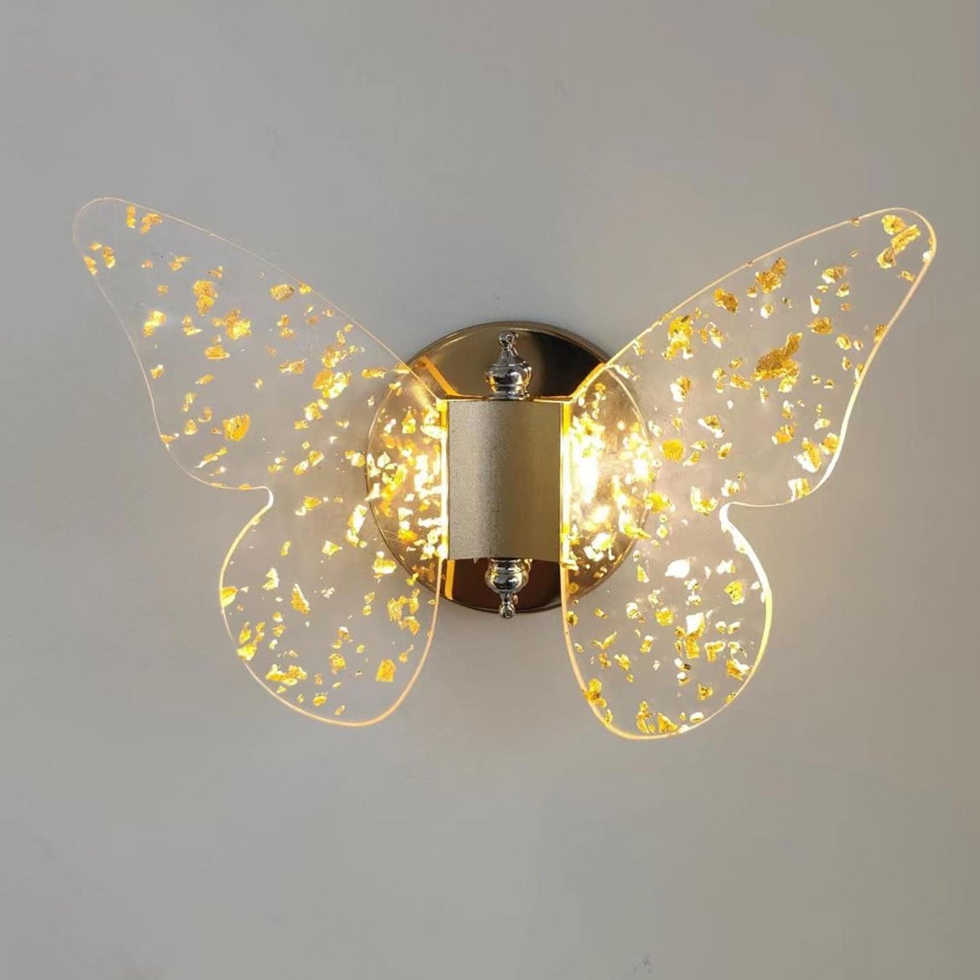 Modern Creative Gold Foil Acrylic Butterfly LED Wall Sconce Lamp