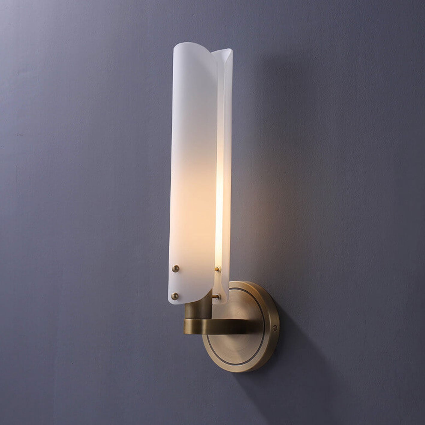 Modern Light Luxury Long Glass 1/2 Light Wall Sconce Lamp