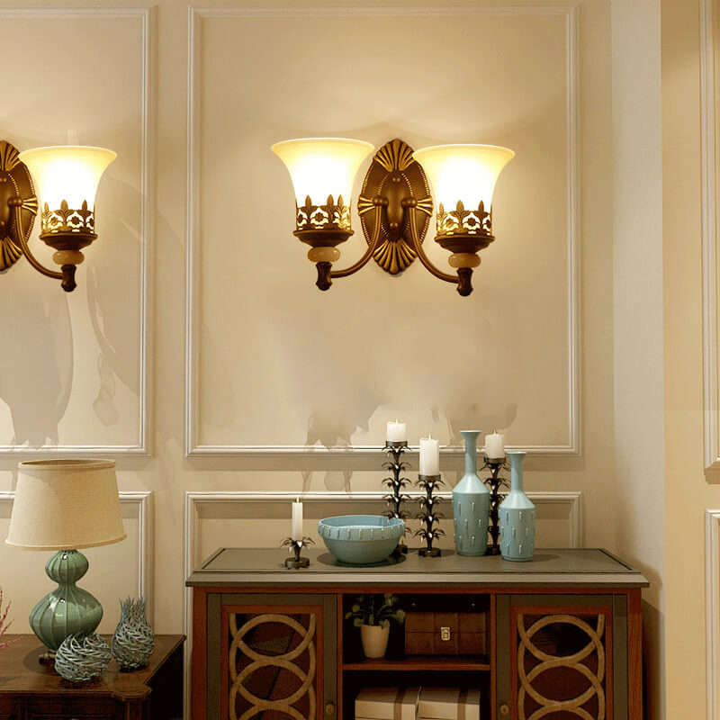 Retro Style 2-Light Cup Shade Wall Sconce