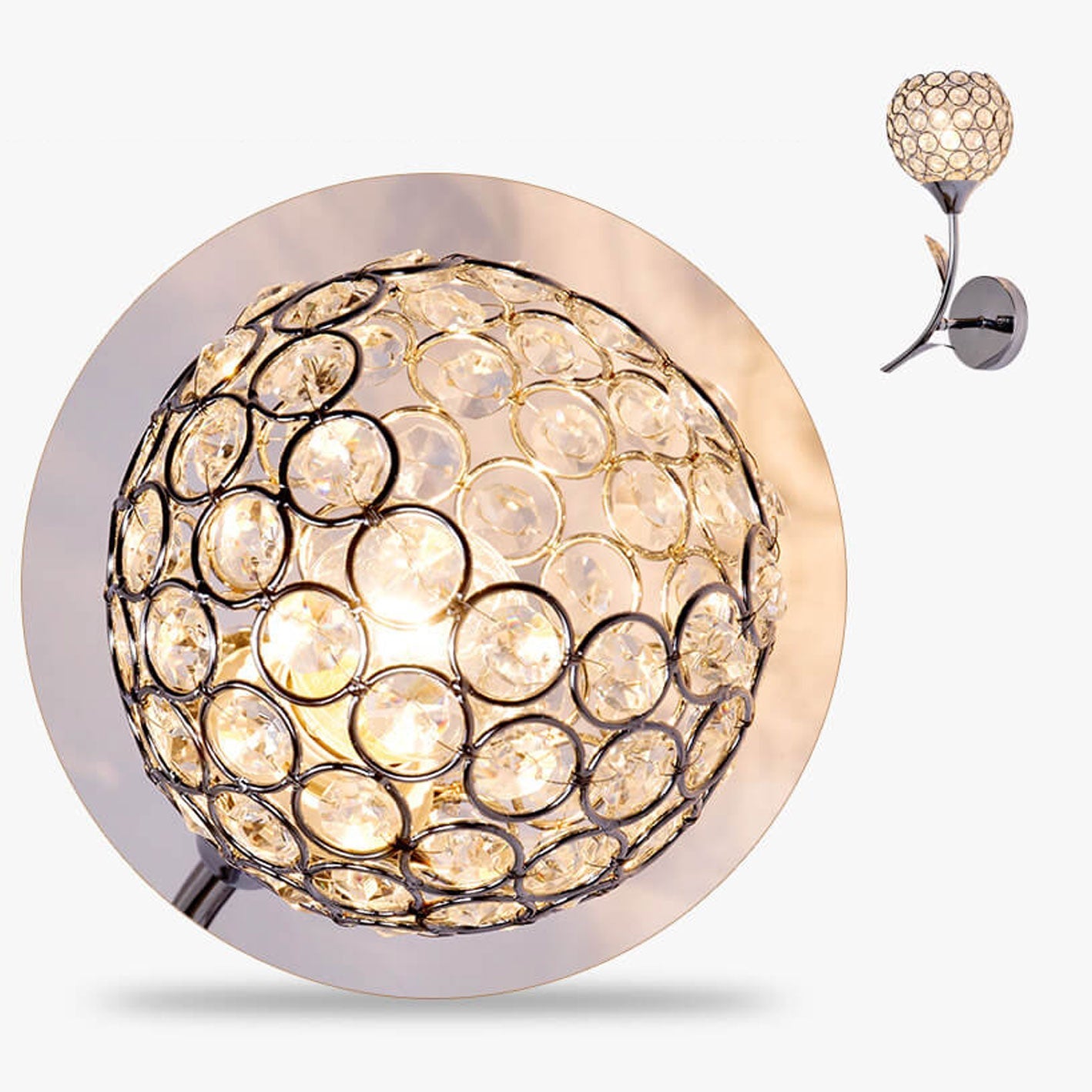 Modern European Crystal Romantic 1-Light Wall Sconce Lamp