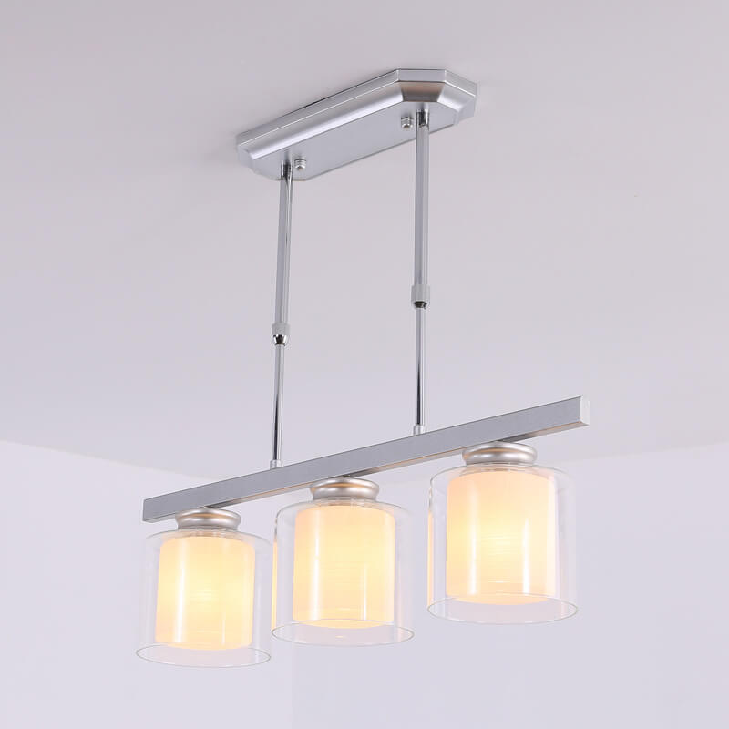 Modern Square Cup Shade 3-Light Chandeliers
