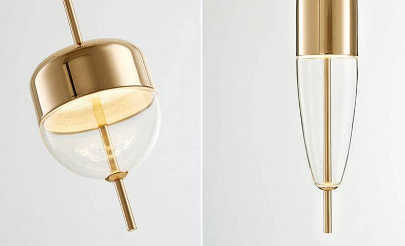 Modern Teardrop Glass 1-Light Minimalist LED Pendant Light