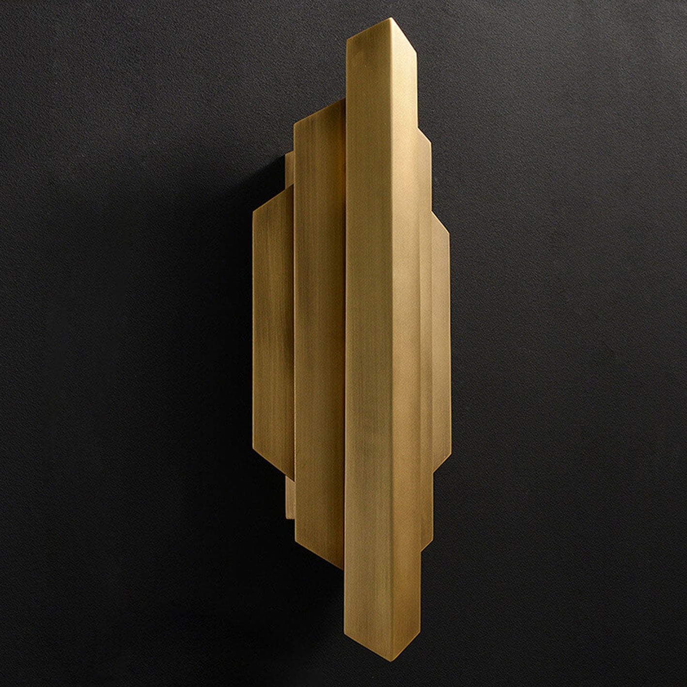 Modern Light Luxury Full Copper Symmetrical Graphic Design 1-Light Wall Sconce Lamp