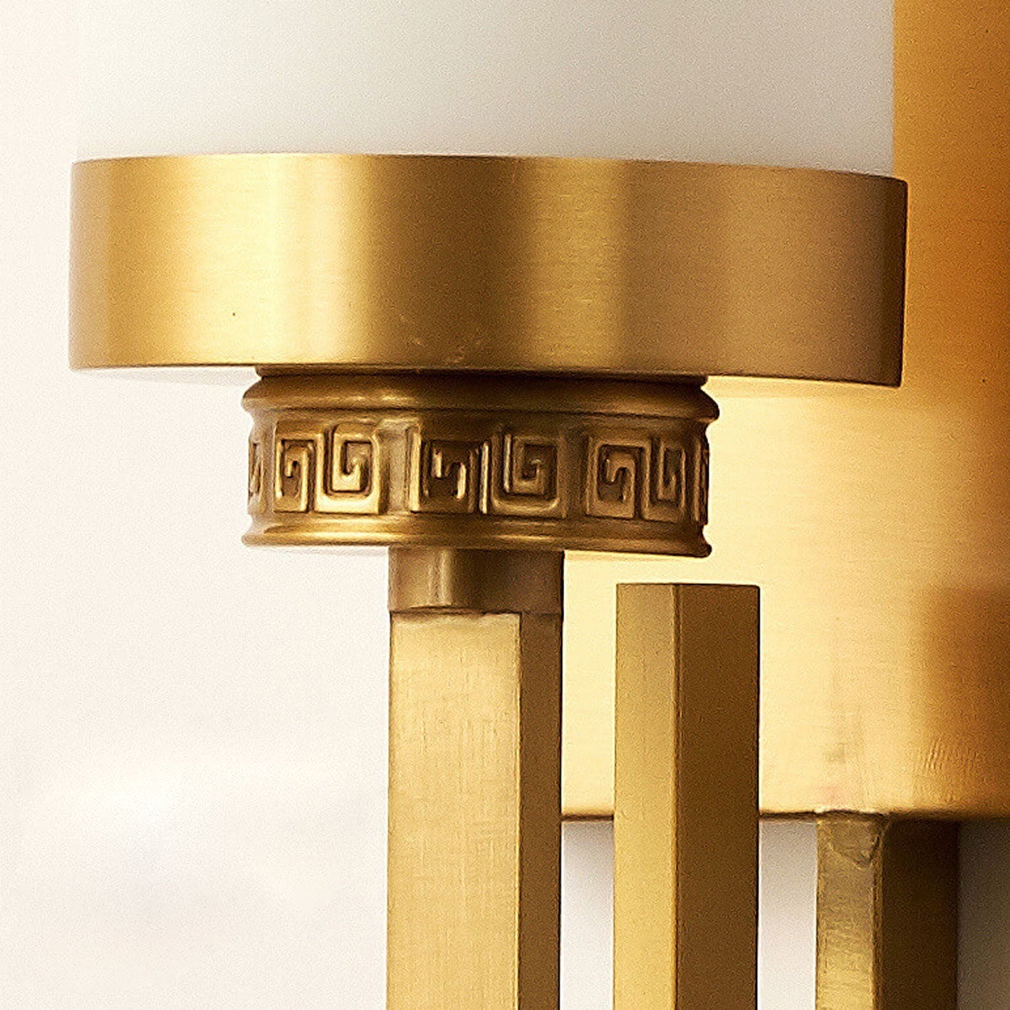 Modern Chinese Simple Glass Full Copper 1-Light Wall Sconce Lamp