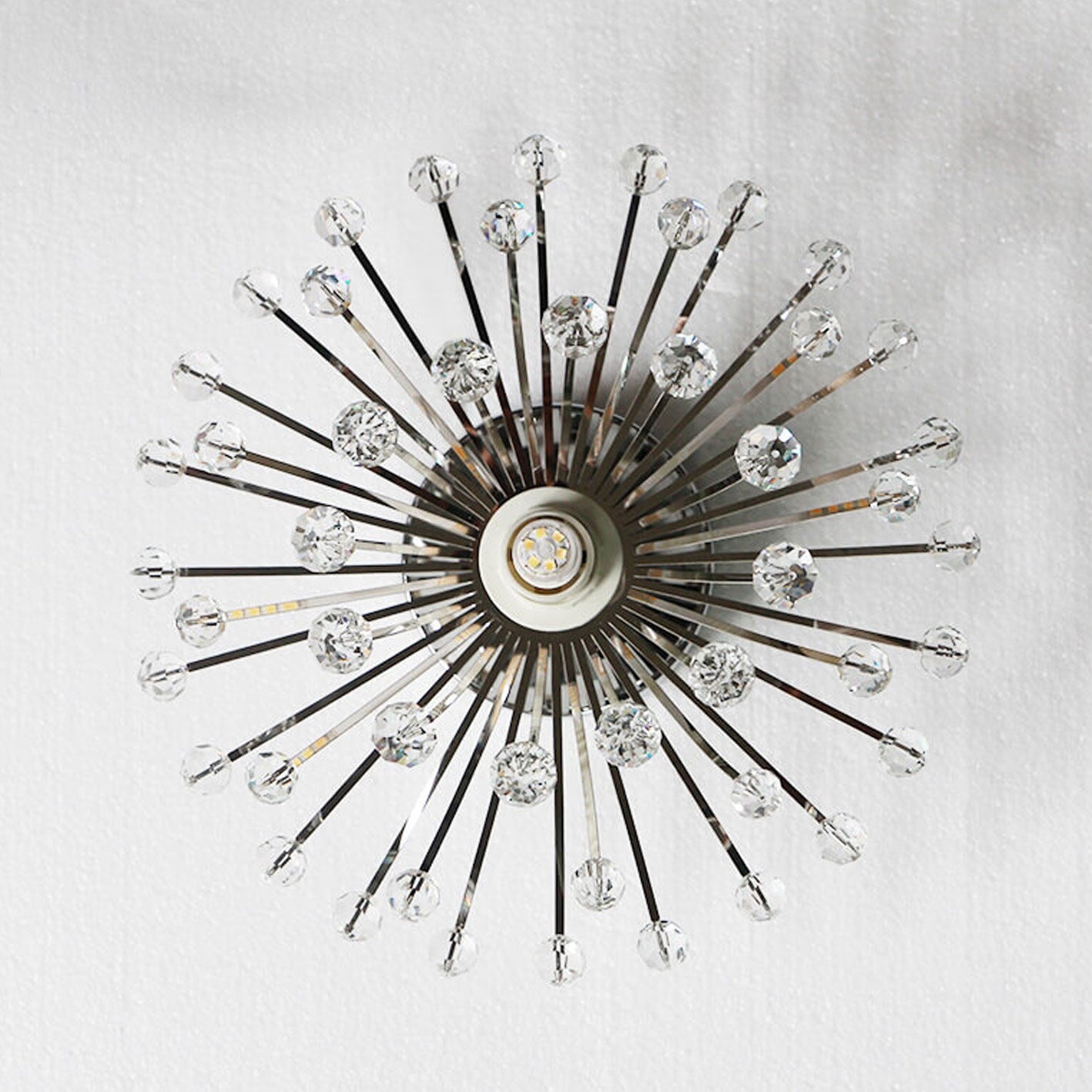 Nordic Light Luxury Crystal Dandelion 1-Light Semi-Flush Mount Ceiling Light