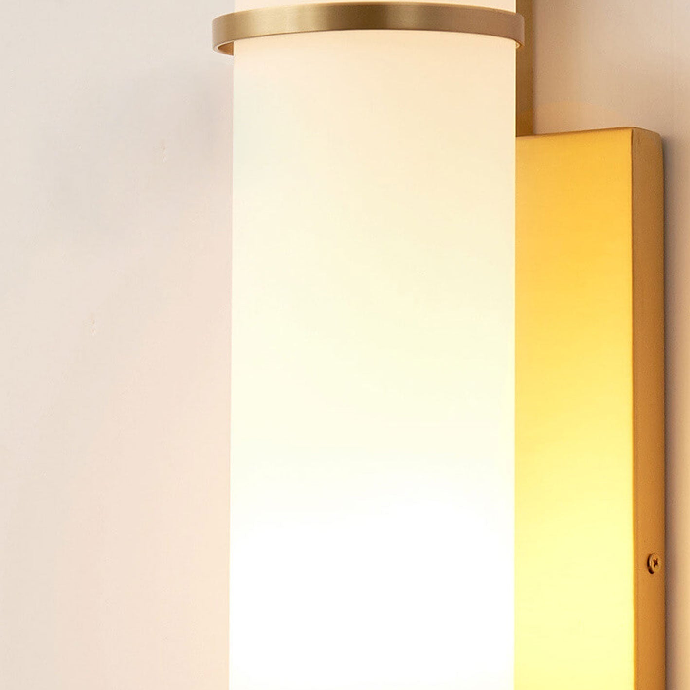 Modern Chinese Simple Glass Full Copper 1-Light Wall Sconce Lamp