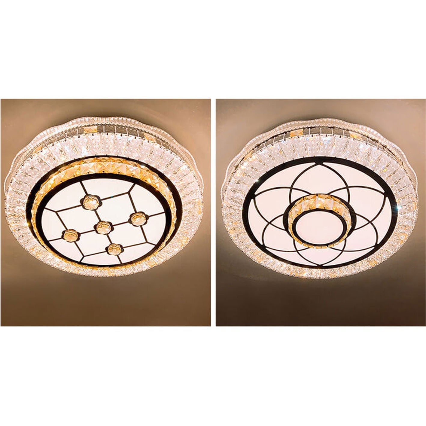 Nordic Light Luxury Round Design Multi-Style LED Flush Mount Light