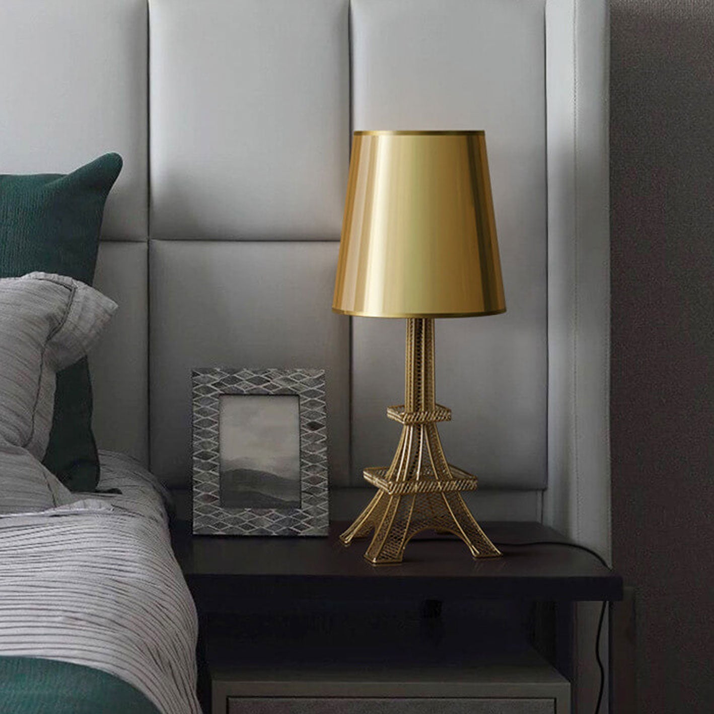 Modern Creative Eiffel Tower Fabric 1-Light Table Lamp