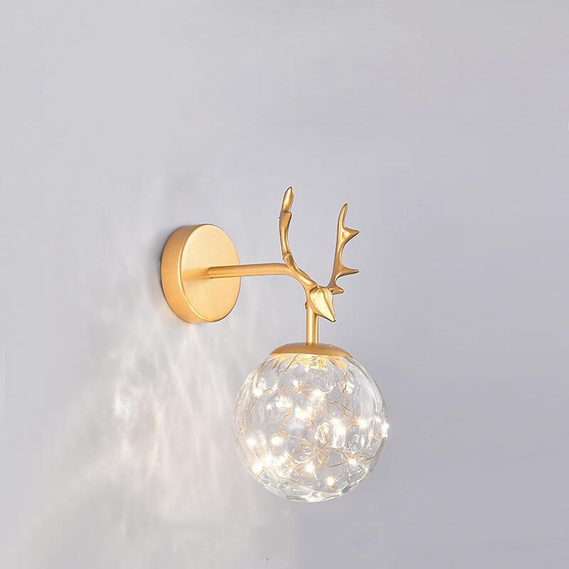 Modern Antler Glass Ball LED Wall Sconce Lamps