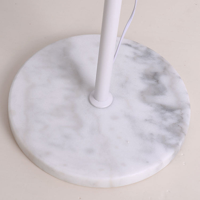 Modern Minimalist Umbrella Iron PVC Fabric Marble 1-Light Standing Floor Lamps For Living Room