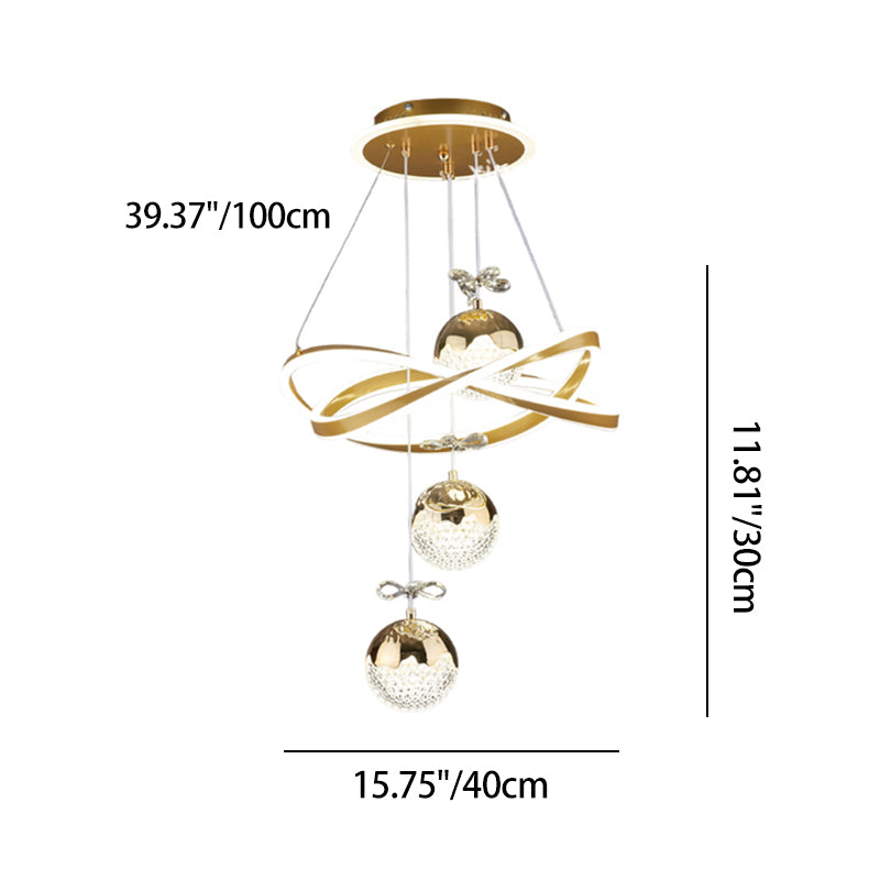 Contemporary Luxury Ball-Shaped Iron Aluminum Silicone Crystal LED Chandeliers For Living Room