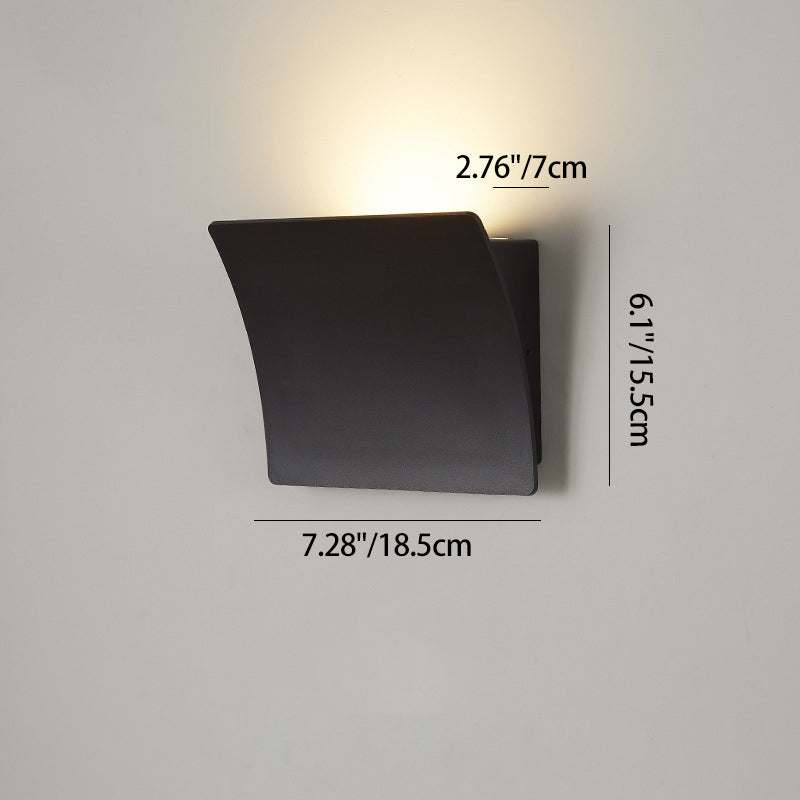 Modern Minimalist Aluminum Acrylic Square LED Wall Sconce Lamp For Bedroom