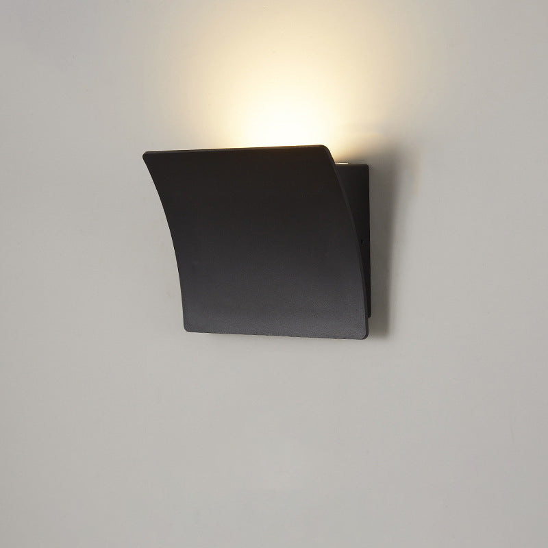 Modern Minimalist Aluminum Acrylic Square LED Wall Sconce Lamp For Bedroom