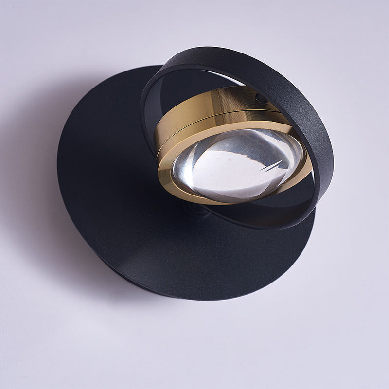 Modern Simplicity Rotatable Spherical Square Iron Aluminum Acrylic LED Wall Sconce Lamp For Bedroom