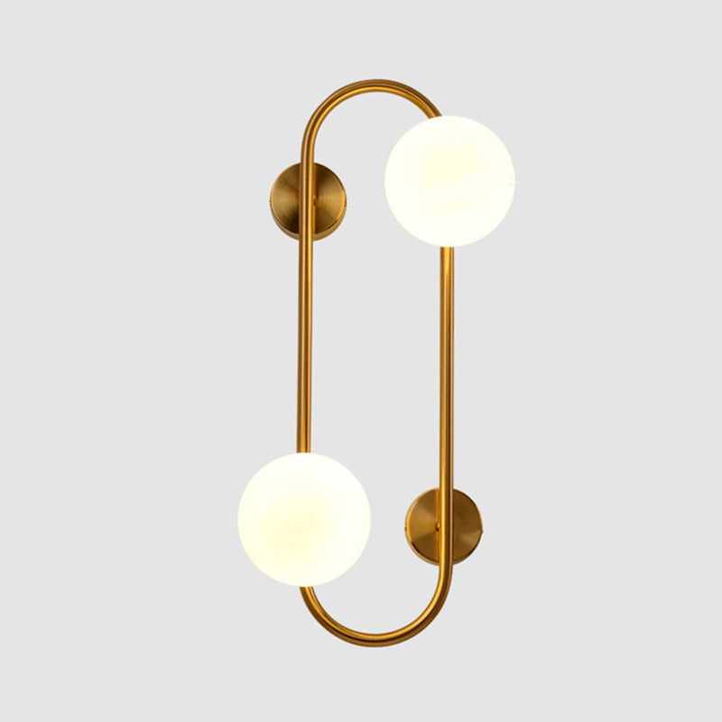 Modern Minimalist Geometric Lines Iron Glass 2/4-Light Wall Sconce Lamp For Bedroom