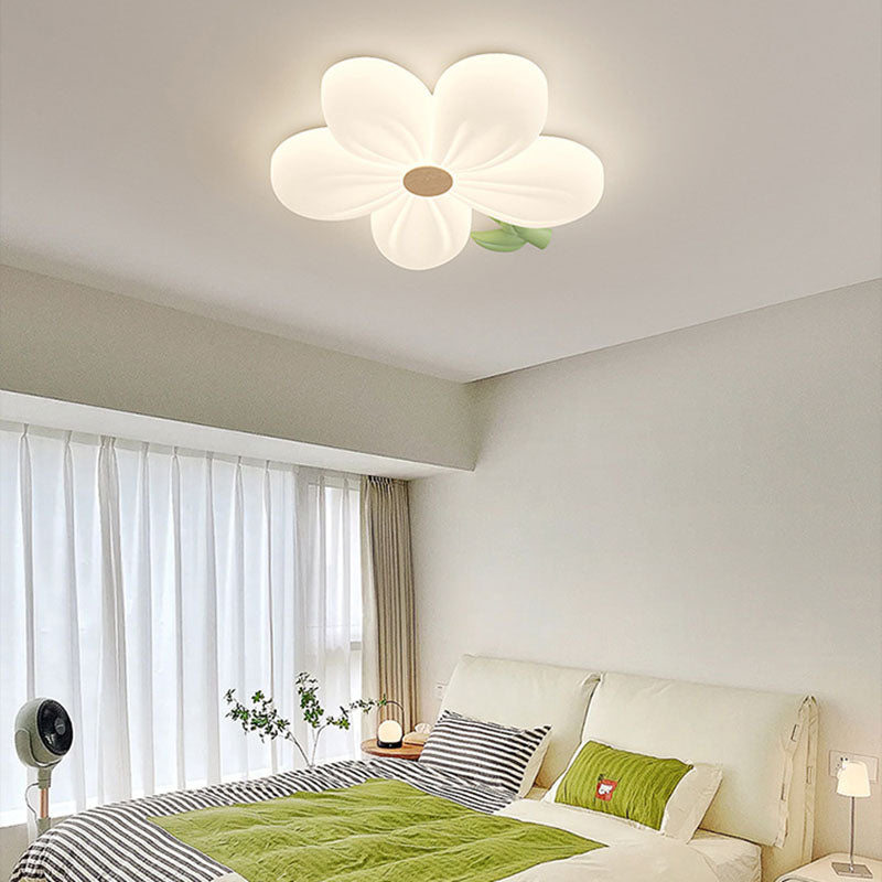 مصباح سقف LED معدني بلاستيكي معاصر ومبتكر للأطفال على شكل زهرة لغرفة النوم