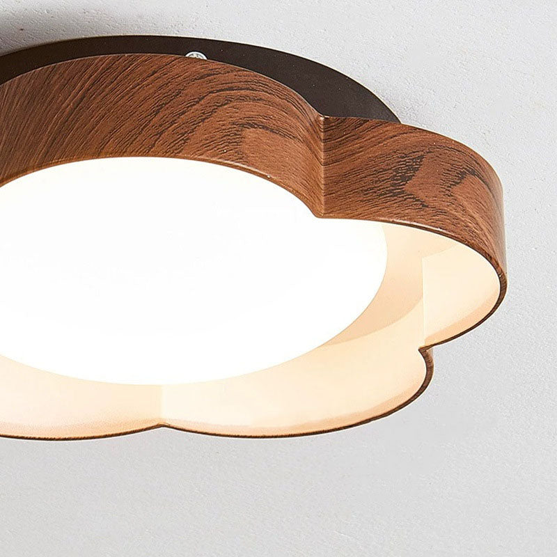 Modern Minimalist Flower Shaped Iron Acrylic LED Flush Mount Ceiling Light For Bedroom