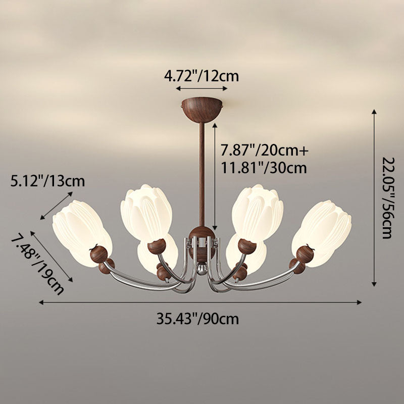 ثريا LED بلاستيكية حديدية فرنسية تقليدية لغرفة المعيشة