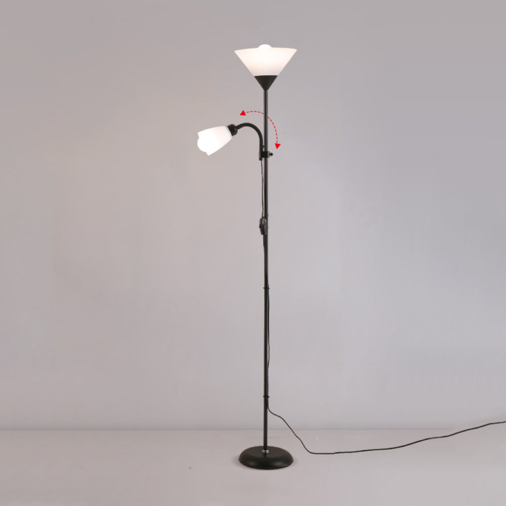 Modern Minimalist Inverted Triangle Iron Silicone PVC 2-Light Standing Floor Lamp For Living Room