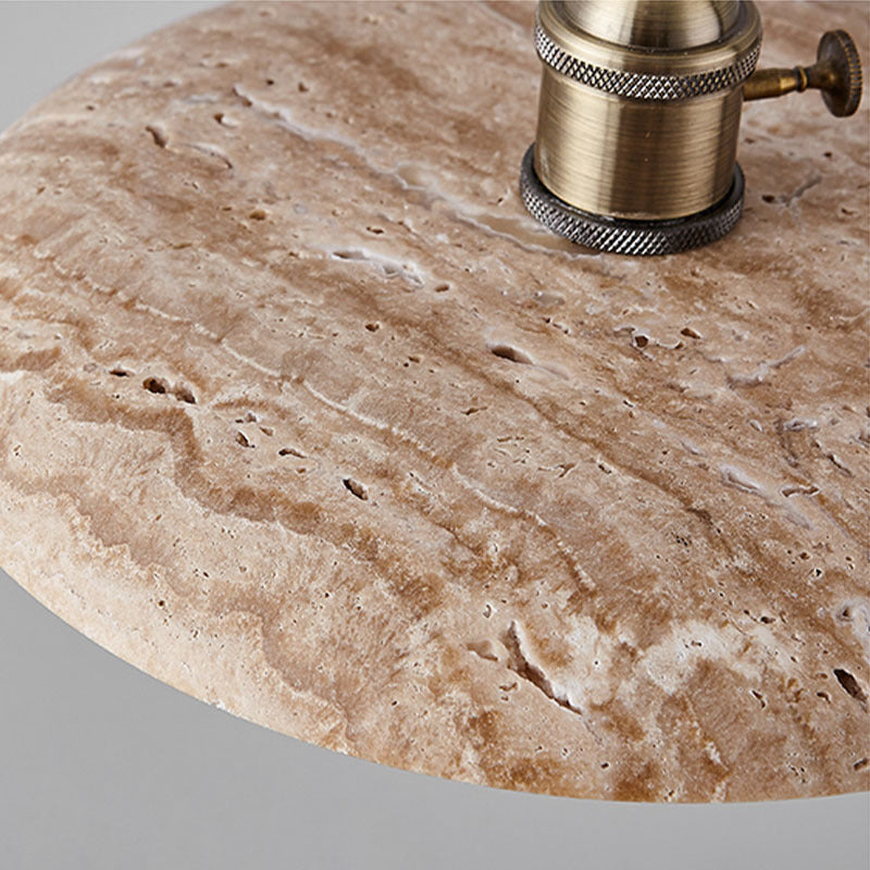 Contemporary Nordic Disc-shaped Metal Travertine Glass 1/3-Light Pendant Light For Dining Room