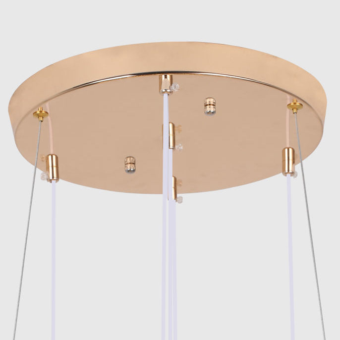 ثريات LED فرنسية تقليدية ذات خطوط كروية متموجة مصنوعة من الحديد والسيليكون والألومنيوم والأكريليك لغرفة الطعام