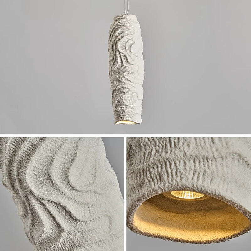 Contemporary Nordic Square Cylindrical Vase Iron Resin Fiberglass 1-Light Pendant Light For Bedroom