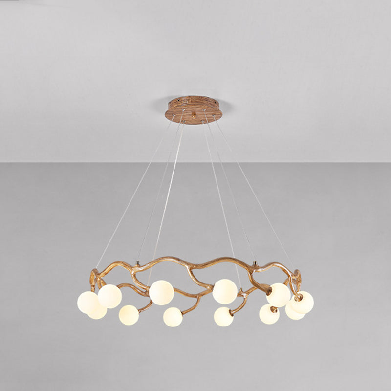 Modern Minimalist Circular Metal Resin Glass 6/8/10/12/16-Light Chandelier For Living Room