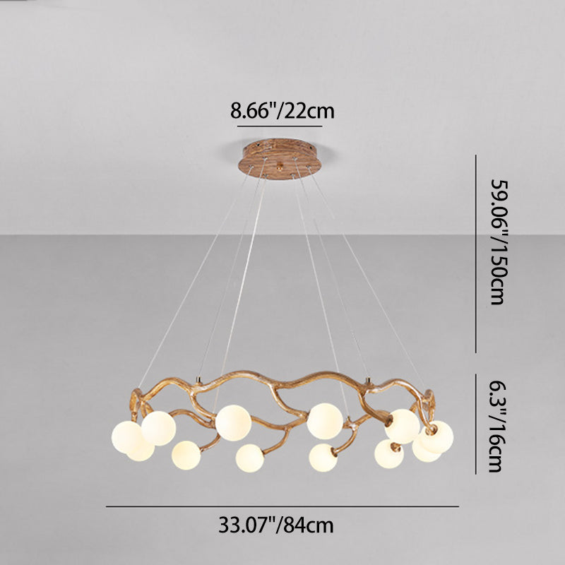 Modern Minimalist Circular Metal Resin Glass 6/8/10/12/16-Light Chandelier For Living Room