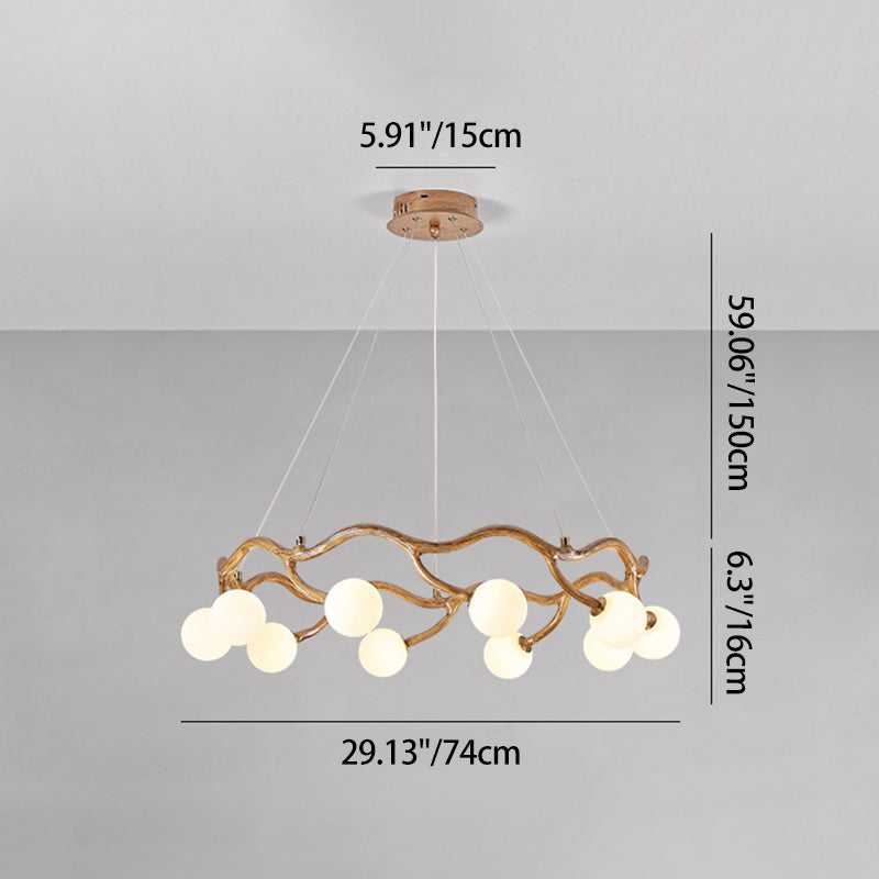 Modern Minimalist Circular Metal Resin Glass 6/8/10/12/16-Light Chandelier For Living Room