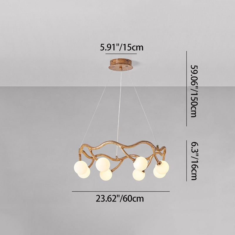 Modern Minimalist Circular Metal Resin Glass 6/8/10/12/16-Light Chandelier For Living Room