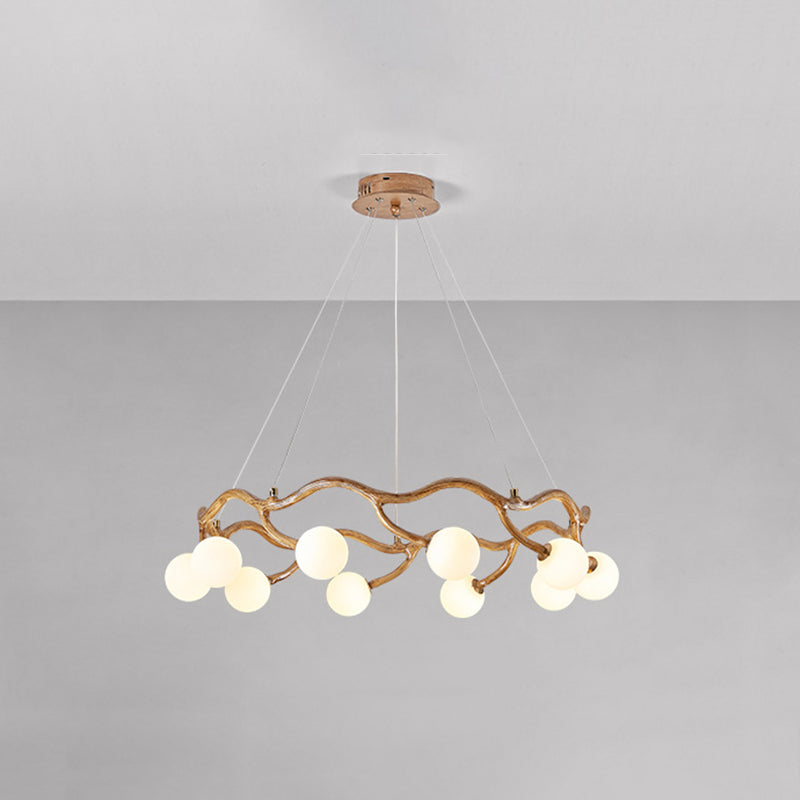 Modern Minimalist Circular Metal Resin Glass 6/8/10/12/16-Light Chandelier For Living Room
