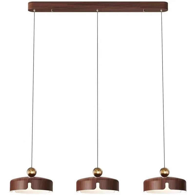 Traditional Vintage Round Disc Iron Acrylic LED Pendant Light For Dining Room