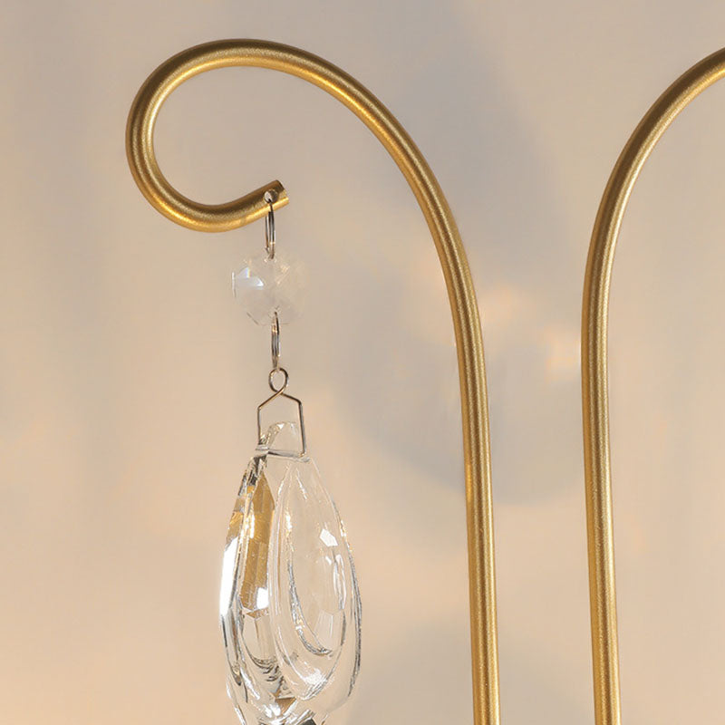 Traditional French Butterfly-Shaped Iron Crystal Glass 2-Light Wall Sconce Lamp For Bedroom