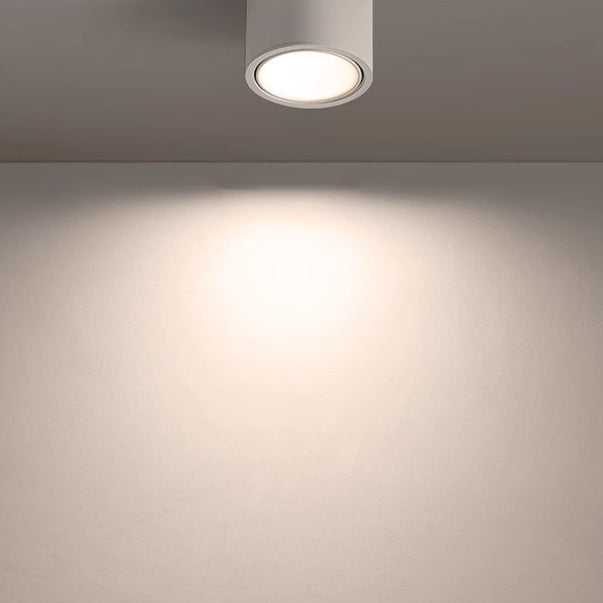 Modern Minimalist Round Cylindrical Aluminum Acrylic LED Flush Mount Ceiling Light For Bedroom