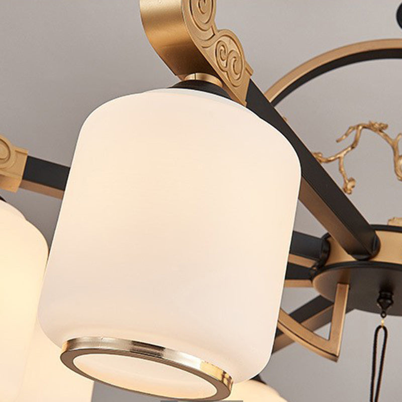 ثريات زجاجية حديدية صينية تقليدية على شكل فانوس 6/8/10 لغرفة المعيشة