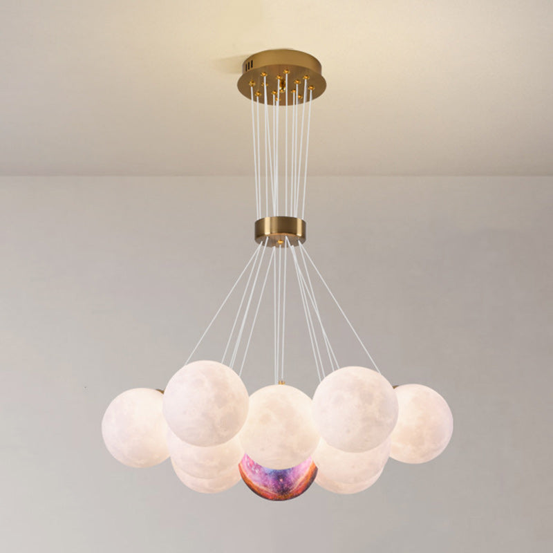 Contemporary Creative Moon PLA Bubble Ball Shade 7/13/19- Light Chandelier For Living Room