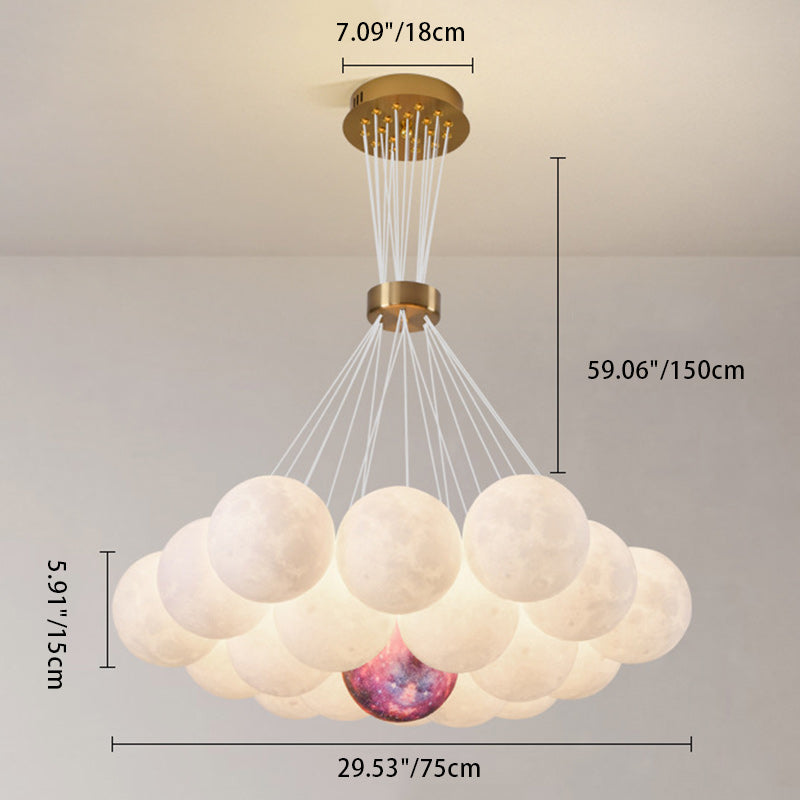 Contemporary Creative Moon PLA Bubble Ball Shade 7/13/19- Light Chandelier For Living Room