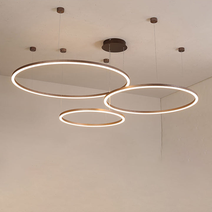 Modern Simplicity Aluminum Acrylic 3 - Circle LED Chandelier For Living Room