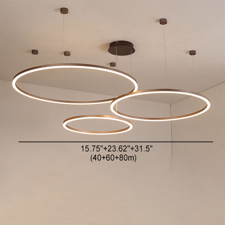 Modern Simplicity Aluminum Acrylic 3 - Circle LED Chandelier For Living Room