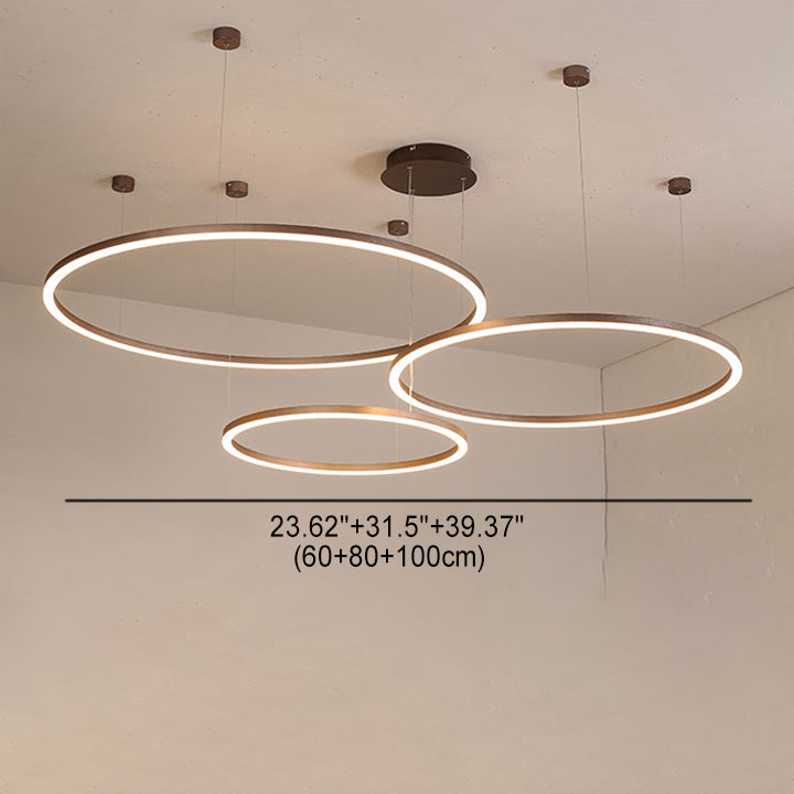 Modern Simplicity Aluminum Acrylic 3 - Circle LED Chandelier For Living Room
