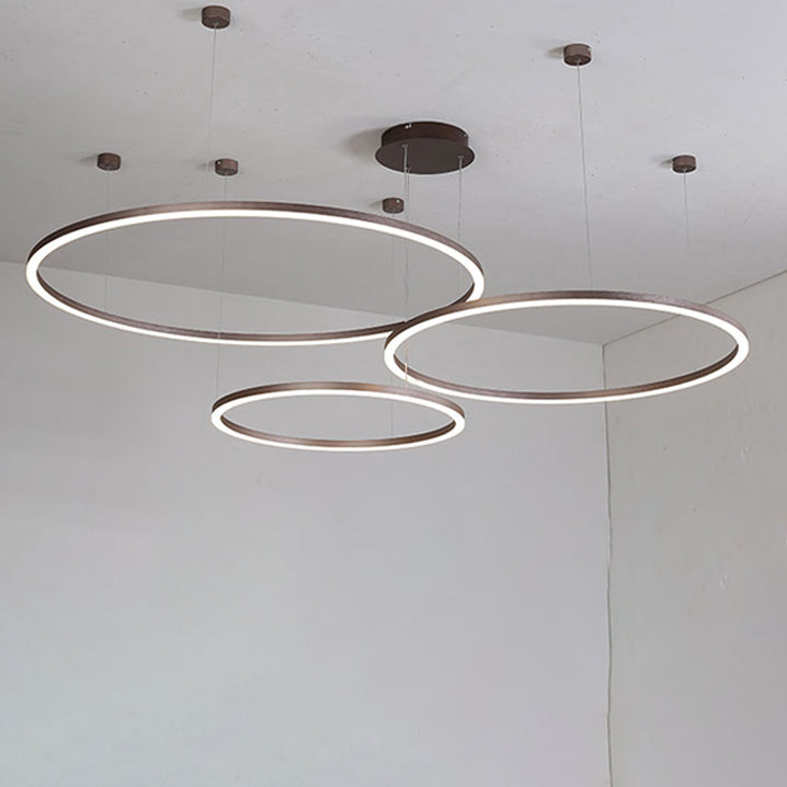 Modern Simplicity Aluminum Acrylic 3 - Circle LED Chandelier For Living Room