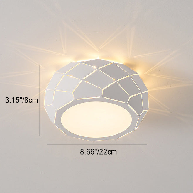Modern Simplicity Iron Acrylic Bowl Shape LED Flush Mount Ceiling Light For Hallways