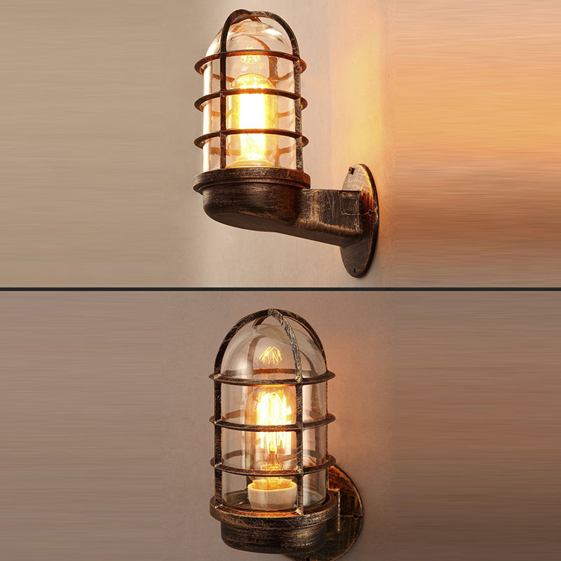 Traditional Vintage Iron Glass 1 - Light Wall Sconce Lamp For Dining Room