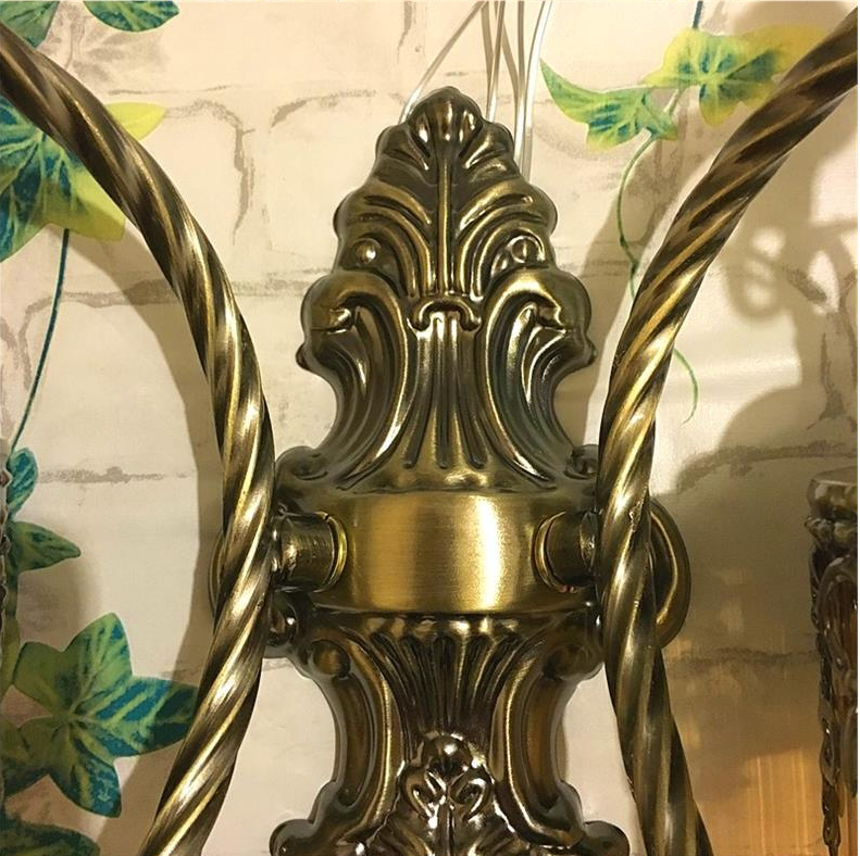 Traditional Vintage Carving Iron Glass 1 - Light Wall Sconce Lamp For Dining Room