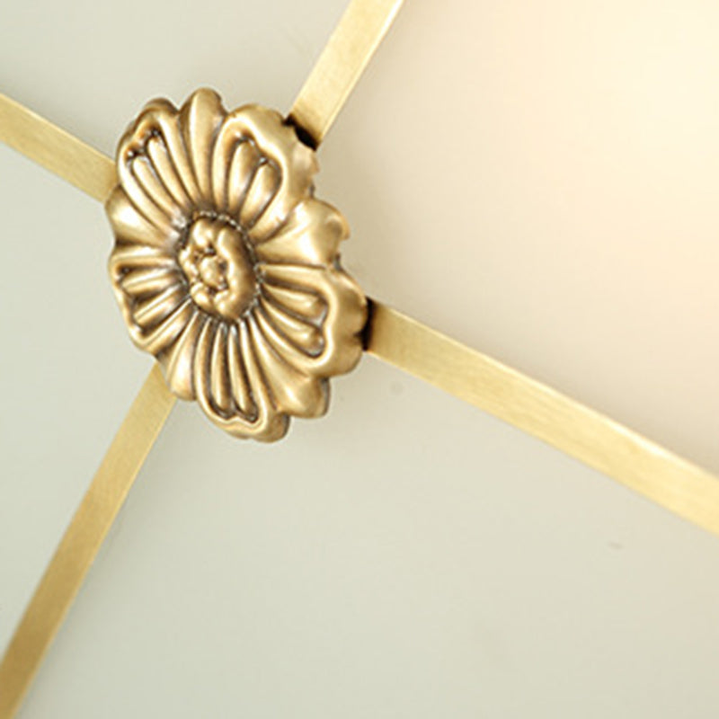 ثريا زجاجية معاصرة من النحاس بتصميم ريترو مكونة من 4 مصابيح لغرفة المعيشة