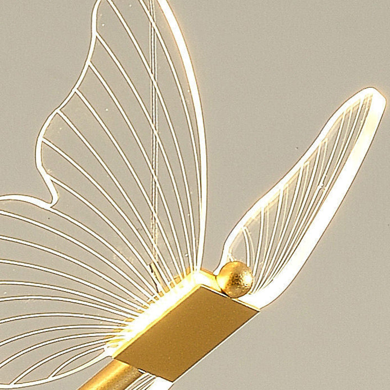 Contemporary Creative Butterfly Acrylic Hardware LED Pendant Light For Bedroom