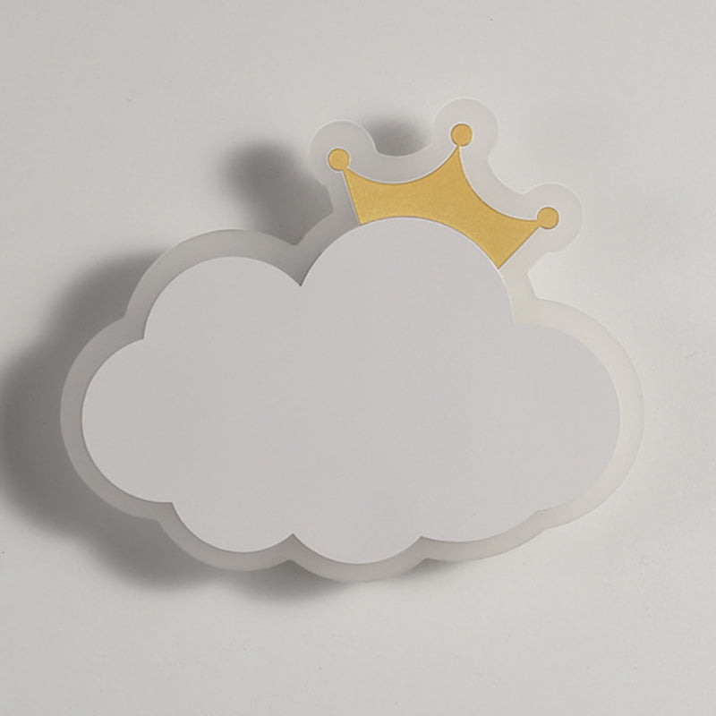 モダンでシンプルな雲柄アクリルアイアンLEDウォールスコンセランプ(ベッドサイド用)